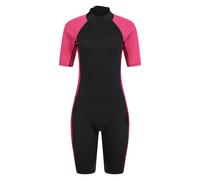 Mountain Warehouse Shorty Womens Wetsuit -2.5mm Thickness, Neoprene Ladies Swimsuit, Extended Puller, Flatlock Seams - For Spring Summer, Scuba Diving, Swimming Black Women's Size 24-26