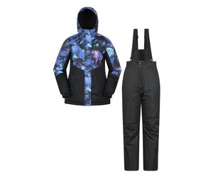 Mountain Warehouse Womens Ski Jacket & Trousers Set - Bright Blue - 12 UK - Bright Blue - 100% Polyester