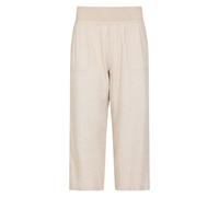 Mountain Warehouse Womens Skye Linen Blend Capri - Beige - 6 UK - Beige - 55% Linen/45% Viscose