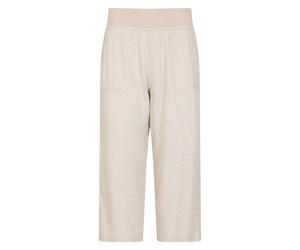 Mountain Warehouse Womens Skye Linen Blend Capri - Beige - 6 UK - Beige - 55% Linen/45% Viscose