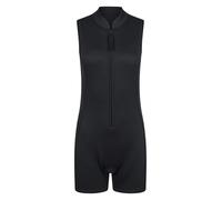 Mountain Warehouse Womens Sleeveless Shorty Wetsuit - Neoprene Swimwear with Flat Seams & High Collar - For Summer Beach, Swimming, Pool, Diving & Water Sports Jet Black Women's Size 12-14