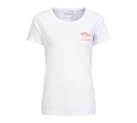 Mountain Warehouse Womens St Davids Printed Organic T-Shirt - White - 12 UK - White - 100% Organic Cotton