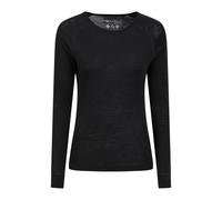 Mountain Warehouse Merino Womens Thermal Baselayer Top - Lightweight, Antibacterial & Breathable Ladies T Shirt - for Travel, Hiking, Camping, Skiing, Snowboard Black Women's Size 14