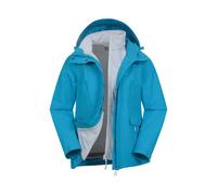 Mountain Warehouse Women's Thunderstorm II 3 in 1 Waterproof Jacket - Bright Blue - 14 UK - Bright Blue