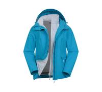 Mountain Warehouse Women's Thunderstorm II 3 in 1 Waterproof Jacket - Bright Blue - 8 UK - Bright Blue - 100% Polyester