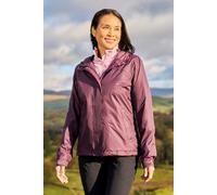Mountain Warehouse Torrent Womens Waterproof Jacket - Ladies Raincoat, Lightweight Coat, Fully Taped Seams, 2 Zipped Pockets Cagoule - For Travelling, Camping, Outdoors Dark Purple Women's Size 8