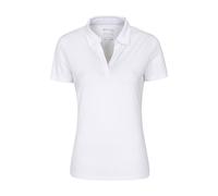Mountain Warehouse Womens UV Polo T-Shirt V Neck Summer Ladies Active Casual Tee White Cotton - Size 18 UK