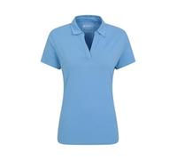 Mountain Warehouse Womens UV Polo - UV Protection Ladies T-Shirt, V Neck Top, Lightweight Tee Shirt - for Spring Summer Running, Hiking & Outdoors Bright Blue Women's Size 10