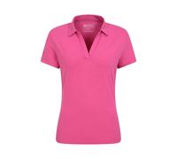 Mountain Warehouse Women's UV Protection Polo Shirt - Bright Pink - 14 UK - Bright Pink - 56% Cotton/40% Polyester/4% Elastane
