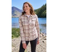 Mountain Warehouse Willow Womens Brushed Flannel Slim-Fit Shirt - Beige - Beige - Size: 16