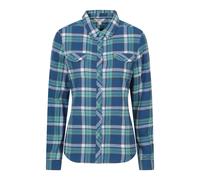 Mountain Warehouse Womens Willow Brushed Flannel Shirt Long Sleeve Breathable Casual Top Blue Cotton - Size 8 UK