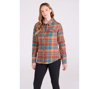 Mountain Warehouse Womens Willow Brushed Flannel Shirt Long Sleeve Breathable Casual Top Orange Cotton - Size 8 UK