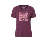 Mountain Warehouse Womens Winding Trek Printed T-Shirt - Burgundy - 8 UK - Burgundy - 100% Organic Cotton