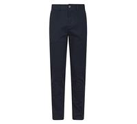 Mountain Warehouse Woods Mens Chino Trousers - Cotton, Lightweight, Multiple Pockets Pants - for Supring Summer, Walking, Hiking, Outdoors & Trekking Dark Blue Men's W30