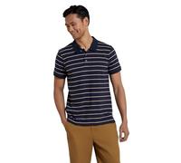 Mountain Warehouse Wren Mens Stripe Cotton Polo Shirt - Lightweight & Breathable, UV Protect Max, Tee Shirt - Spring, Summer Outdoors & Walking Navy S