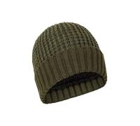 Mountain Warehouse Yeti Melange Fur Lined Beanie - Warm & Cosy, Soft Knitted Fabric, One Size - Best for Autumn Winter, Walks & Outdoors Khaki