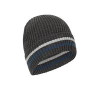 Mountain Warehouse Yeti Striped Fur Lined Beanie - Warm & Cosy, Soft Knitted Fabric Cap, One size - Best for Autumn Winter, Walks & Outdoors Charcoal