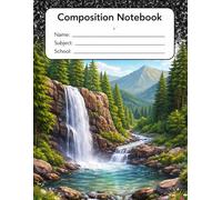Mountain Waterfall Composition Notebook | Wide Ruled Journal for Kids & Students: Lined Notebook for School, Writing Practice, and Note-Taking | Beautiful Mountain Landscape Cover
