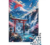 Mountain Waterfall Gate Jigsaw Puzzle, 1000 Pcs Indoor Adult Game | 38x26cm Cardboard, Brain Workout, Accurate Cutting, Adult Hobbyists, Stress Reduction