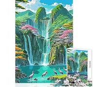 Mountain Waterfall Jigsaw for Adults1000 Pieces Strengthen Mind Clarity And Sharpness Calm Serene Leisure Activity (50x75cm)