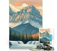Mountain Waterfall Landscape 1000 Piece Jigsaw Puzzle for Adults Logic Toy Relaxing Fun Design Assembly Santa Wish Gift (38x52cm)
