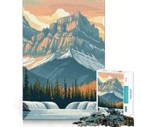 Mountain Waterfall Landscape 1000 Piece Jigsaw Puzzle for Adults Logic Toy Relaxing Fun Design Assembly Santa Wish Gift (50x75cm)