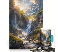Mountain Waterfall Landscape 1000 Piece Jigsaw Puzzles for Adults Jigsaw Brain Play Relax Mind Sharp Edge Premium Gift (50x75cm)