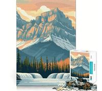 Mountain Waterfall Landscape Adult Jigsaw Puzzles 1000 Pieces Mind Exercise Toy Calming Play Design Assembly Amazing Present (38x26cm)