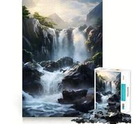 Mountain Waterfall Nature 1000 Piece Jigsaw Puzzle for Teenagers Wise Think Toy Easy Leisure Tight Cut Amazing Present (50x75cm)