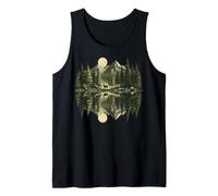 Mountain Wilderness Deer Reflection Forest Lake Scene. Tank Top
