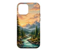 Mountain Wilderness Pine Forest River Sunset Nature Case for iPhone 12 mini