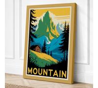 Mountain Wilderness Retreat Canvas Wall Art Print 18x12 Inch