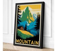 Mountain Wilderness Retreat Canvas Wall Art Print 24x16 Inch