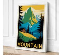Mountain Wilderness Retreat Canvas Wall Art Print 30x20 Inch