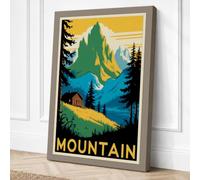 Mountain Wilderness Retreat Canvas Wall Art Print 36x24 Inch