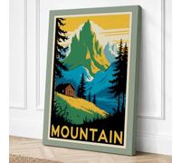 Mountain Wilderness Retreat Canvas Wall Art Print 36x24 Inch (91 x 61 cm)