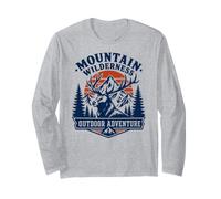Mountain Wilderness Vintage Elk Outdoor Adventure Hiking Long Sleeve T-Shirt