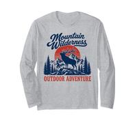 Mountain Wilderness Vintage Elk Outdoor Adventure Long Sleeve T-Shirt