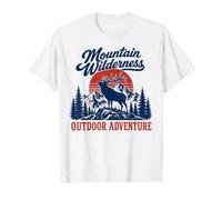 Mountain Wilderness Vintage Elk Outdoor Adventure T-Shirt