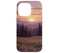 Mountain Wildflower Meadow Forest at Sunset Case for iPhone 13 Pro