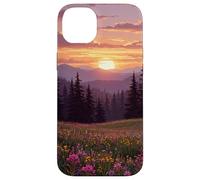 Mountain Wildflower Meadow Forest at Sunset Case for iPhone 14 Plus