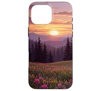 Mountain Wildflower Meadow Forest at Sunset Case for iPhone 16 Pro Max