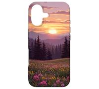 Mountain Wildflower Meadow Forest at Sunset Case for iPhone 17