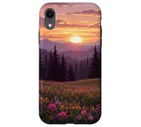 Mountain Wildflower Meadow Forest at Sunset Case for iPhone XR