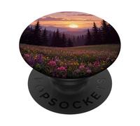 Mountain Wildflower Meadow Forest at Sunset PopSockets Adhesive PopGrip