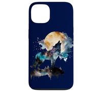 Mountain Wolf Multicolor Watercolor Portrait Case for iPhone 13
