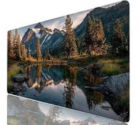 Mountain XXL Mouse Mat 120x60cm Gaming Mouse Pad Tree Large Desk Mat, Gaming Desk Accessories with Non-Slip Base & Stitched Edges, Improved Precision Speed Mousepad for PC, Office Home Gamer H0-451