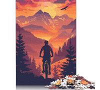 Mountainbike Scenic Sunset Wooden Puzzles Adults Jigsaw Puzzles 1000 Pieces Adults Jigsaw Game Interesting Toys Personalized Puzzle Educational Toys 1000pcs (75x50cm)