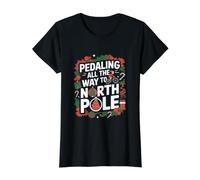 Mountainbiker Christmas - North Pole Bike Riding Value Graphic T-Shirt, Women, Black, M