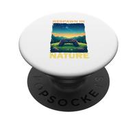 Mountaineer with rucksack in the mountains Gaming PopSockets Adhesive PopGrip
